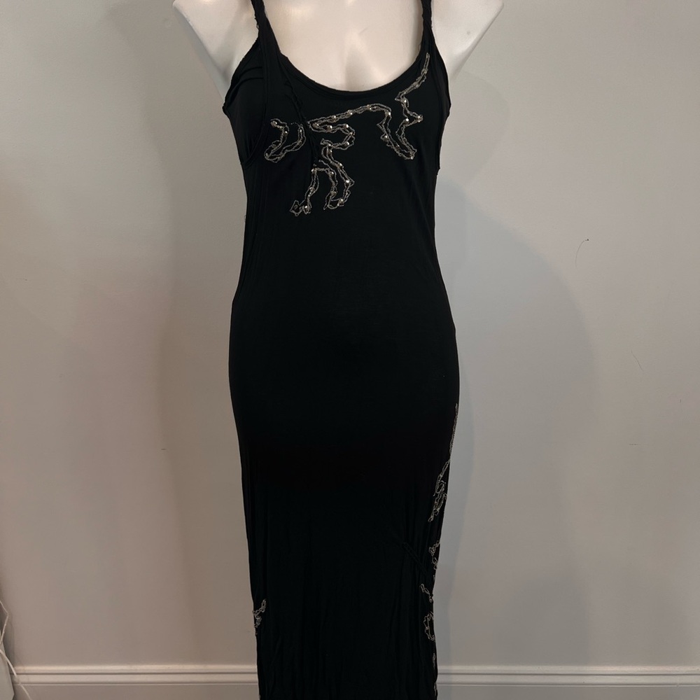 Black Sequin Embellished Maxi Dress